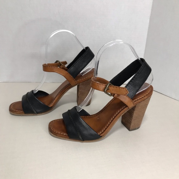 FRYE -Leather Block Heel Sandals Size 8 - Picture 3 of 8
